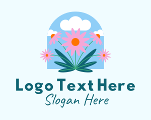 Chamomile - Garden Daisy Flowers logo design