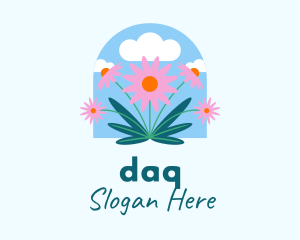 Garden Daisy Flowers  Logo