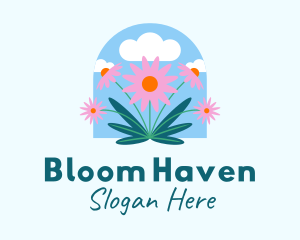 Garden Daisy Flowers  logo design