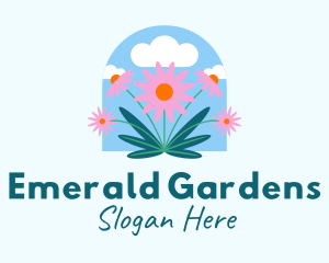 Garden Daisy Flowers  logo design