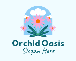 Garden Daisy Flowers  logo design