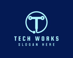 Tech Circuit Welder Tool logo design