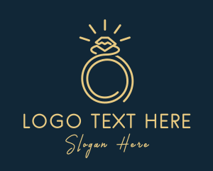 Jewelry Shop - Yellow Diamond Ring logo design