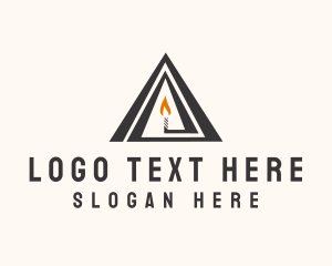 Black Triangle Candle  logo design