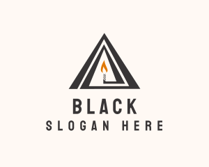 Black Triangle Candle  logo design