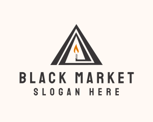 Black Triangle Candle  logo design