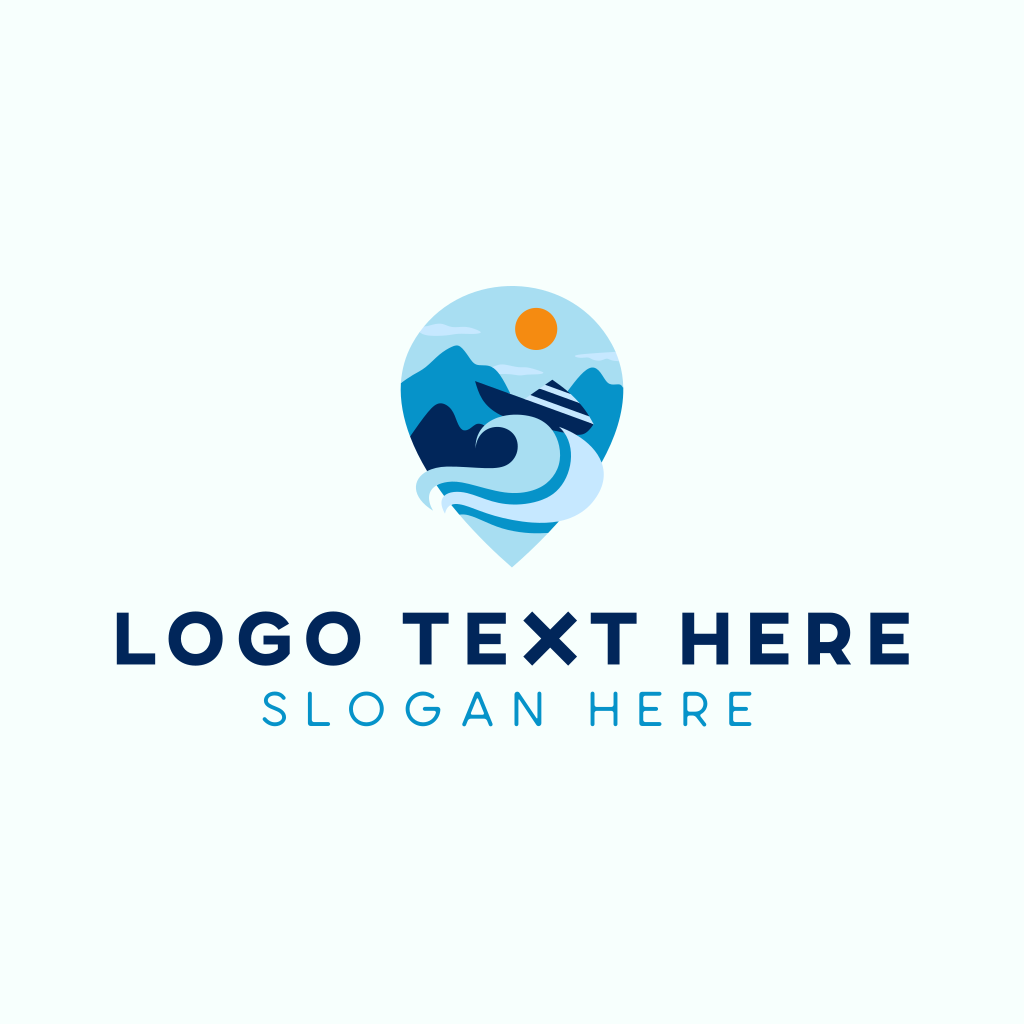 Cruise Ship Location Pin Logo | BrandCrowd Logo Maker