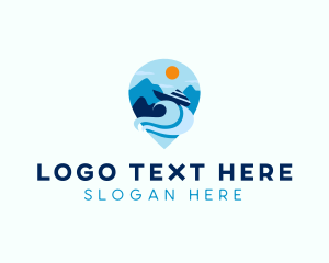 Location Pin - Cruise Ship Location Pin logo design