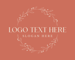 Leaves Round Wreath Logo