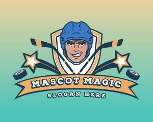 Mascot - Hockey Player Gaming Mascot logo design