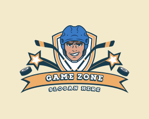 Hockey Player Gaming Mascot logo design