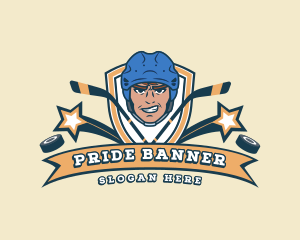 Hockey Player Gaming Mascot logo design