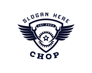 Engine - Wrench Gear Shield logo design