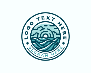 Surfing - Wave Surfing Resort logo design