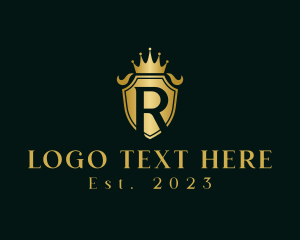 Fine Dining - Royal Crown Shield Crest logo design