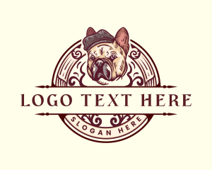 Hat - French Bulldog Pet logo design