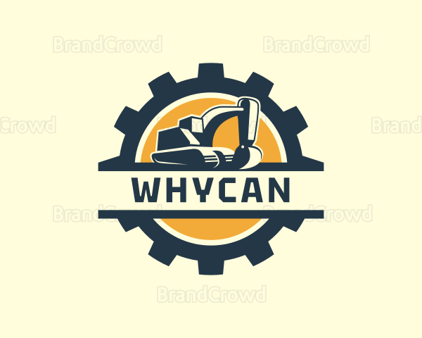 Industrial Cogwheel Excavator Logo