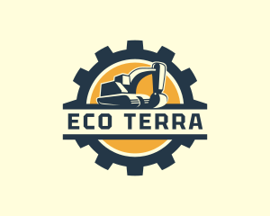Earthwork - Industrial Cogwheel Excavator logo design