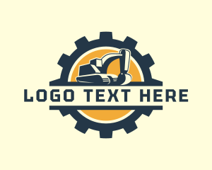 Excavator - Industrial Cogwheel Excavator logo design