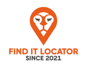 Lion Location Pin logo design