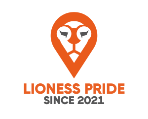 Lioness - Lion Location Pin logo design