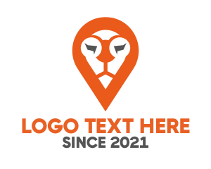 Location - Lion Location Pin logo design