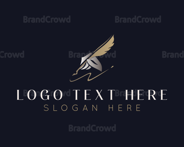 Hand Signature Feather Logo