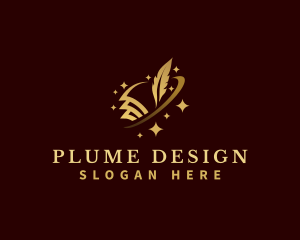 Plume - Paper Writing Feather Pen logo design