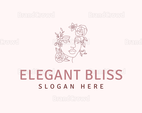 Woman Flower Beauty Logo