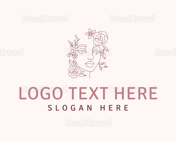Woman Flower Beauty Logo