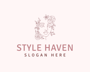 Beautiful - Woman Flower Beauty logo design