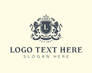 Elegant Lion Heraldry Logo