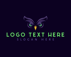 Nocturnal - Owl Eyes Wildlife logo design
