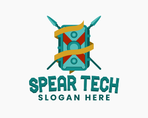 Spear - Medieval Spear Gaming logo design