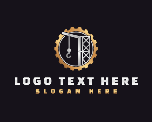 Mobile Crane - Crane Construction Machinery logo design