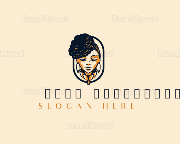 Afro Elegant Woman Logo