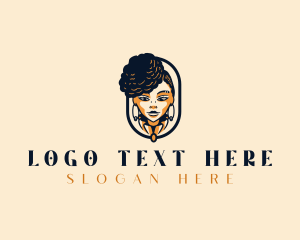 Grooming - Afro Elegant Woman logo design