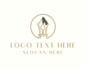 Literature - Calligraphy Pen Writer logo design