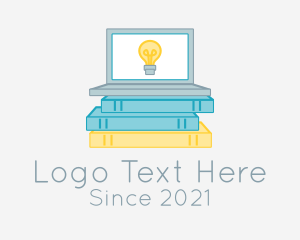 Idea - Laptop Books Lightbulb logo design