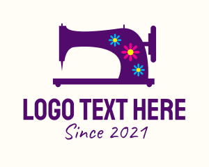 Dressmaking - Floral Sewing Machine logo design