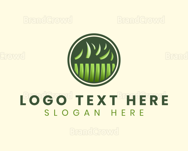 Grass Lawn Mowing Logo