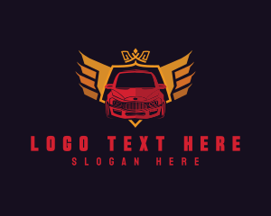 Luxury - Crown Car Wing logo design