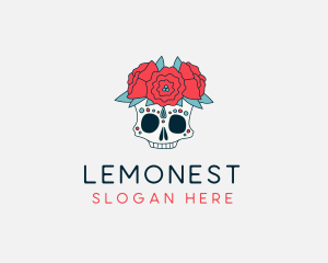 Floral Festival Skull Logo