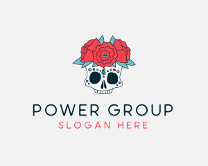 Floral Festival Skull Logo