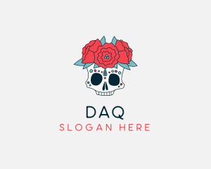 Floral Festival Skull Logo