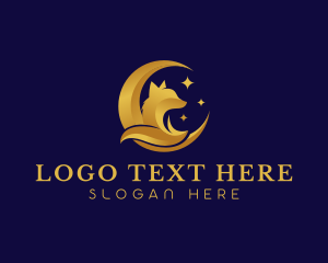 Lunar - Gold Moon Fox logo design