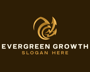 Growing - Growth Arrow Statistics logo design