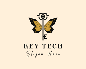 Real Estate Butterfly Key logo design