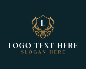Shield - Elegant Deer Crest logo design