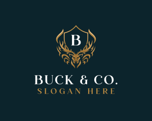 Elegant Deer Crest logo design